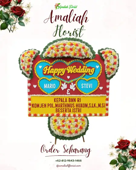 Papan Bunga Pernikahan Sejangkung